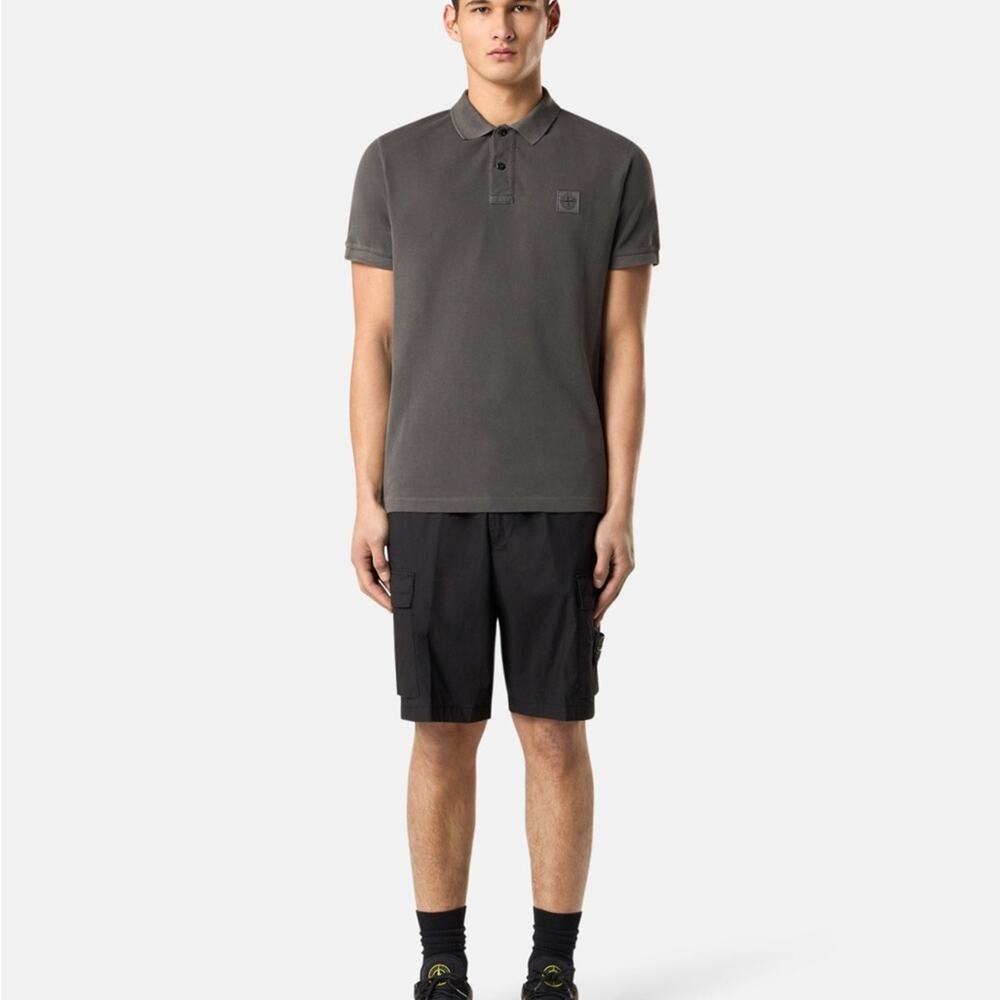Stone Island Compass Patch Polo Shirt in Grey